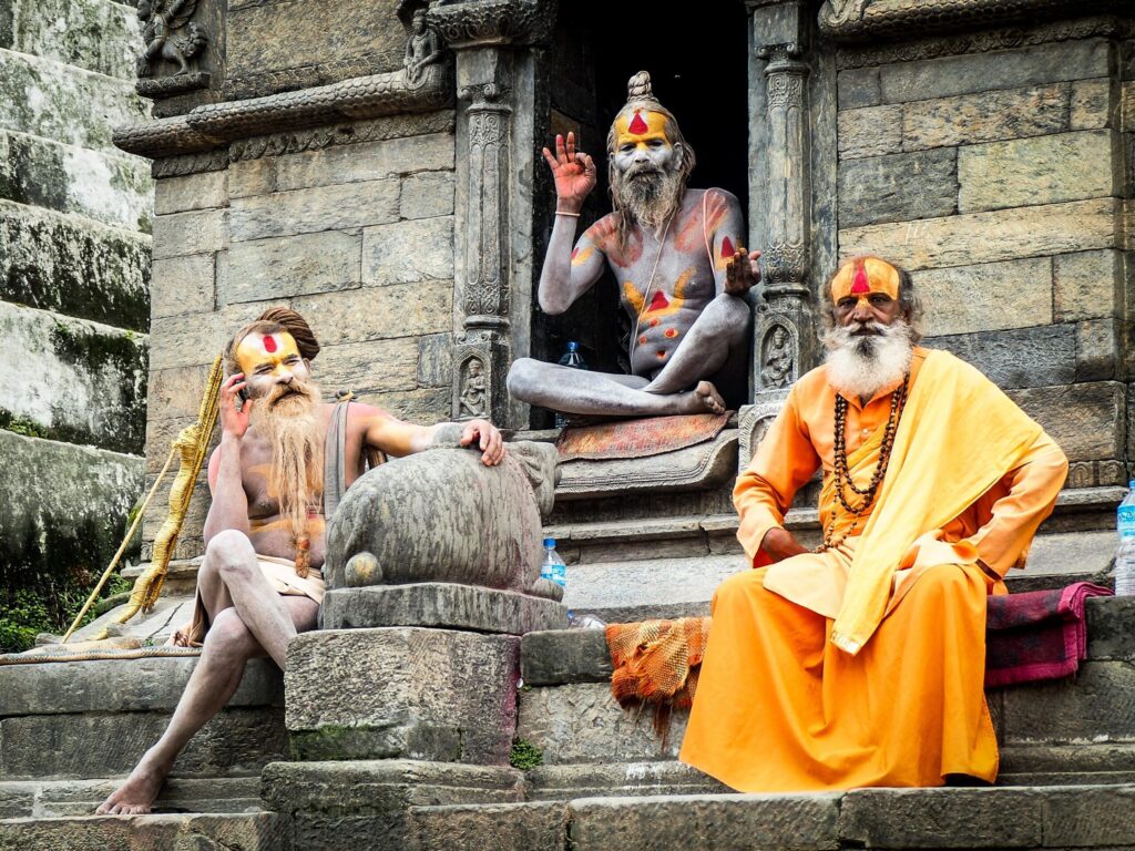 Ιερωμένοι σάντου στο Pashupatinath, Κατμαντού